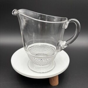 Depression Elegant Era Duncan Miller Teardrop Glass Beaded Small Pitcher, 5"h
